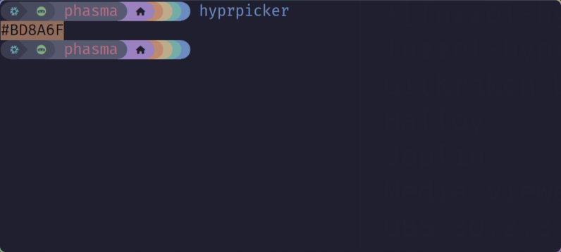 hyprpicker in the terminal 